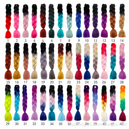 wholesale Cheap 24 inch Synthetic Jumbo Braid Hair Extensions 100 Synthetic Mix Color Braiding Hair African Crochet Braids Hair